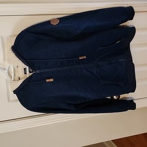 Blue zip up hood jacket